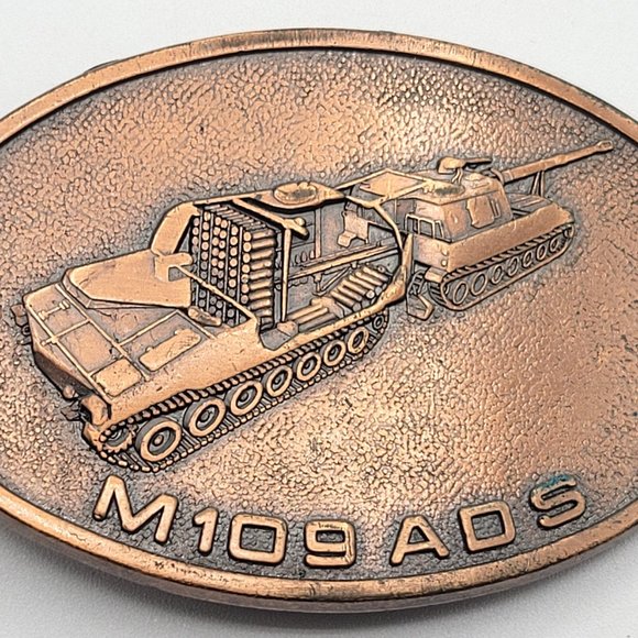 M109 ADS Howitzer Copper-tone Pot Metal Jewelry Belt Buckle Tank - Picture 1 of 5